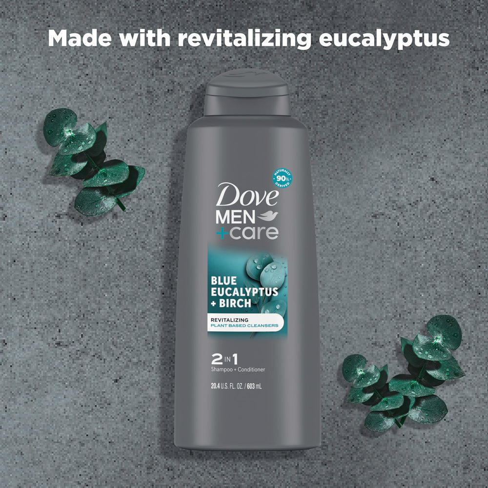 Dove Men + Care in-shower scene with man washing hair showing fast, all-in-one cleansing
