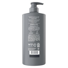 Dove Men+Care back label with ingredient highlights for informed use