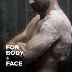 DOVE MEN + CARE tool held in hand highlights ergonomic grip for secure shower use