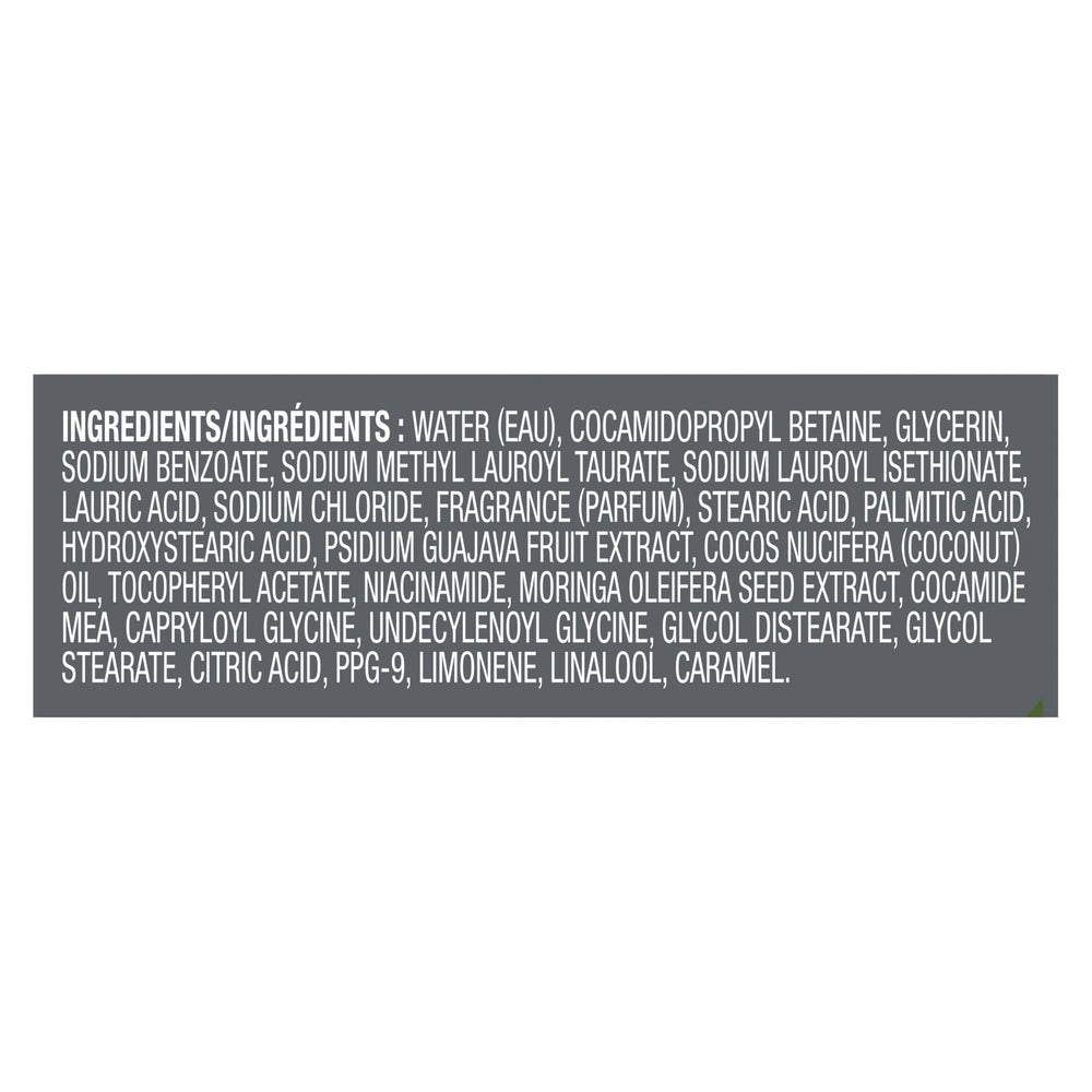 Dove Men+Care recycled bottle label displaying sustainable packaging benefit