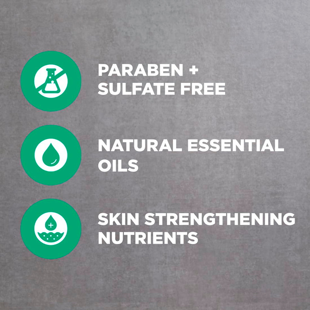 Dove Men+Care in-shower use on shoulder showing refreshing clean benefit