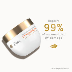 Dove open jar revealing cream and beads for visible glow benefit