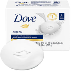 Dove original front packaging showing four bars and value