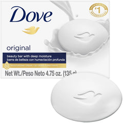 Dove front packaging showing Original Beauty Bar and benefits