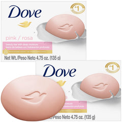 Dove Pink Beauty Bar front packaging showing moisturizing benefits