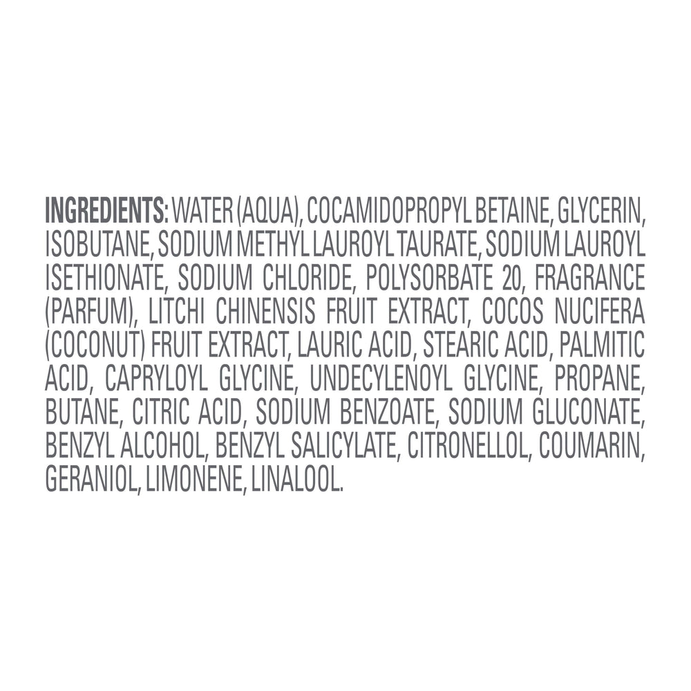 Dove ingredients styled with coconut and lychee visuals, plant-inspired nourishment benefit