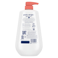 Dove dispensing creamy lather from pump for easy nourishing application