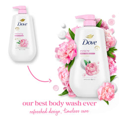 Dove pump dispensing rich lather for nourishing cleansing benefit