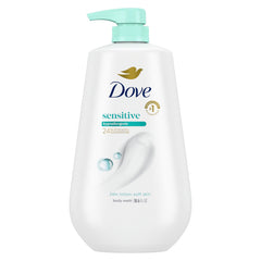 Dove pump front packaging showing large 30.6 oz bottle and clear branding for gentle care