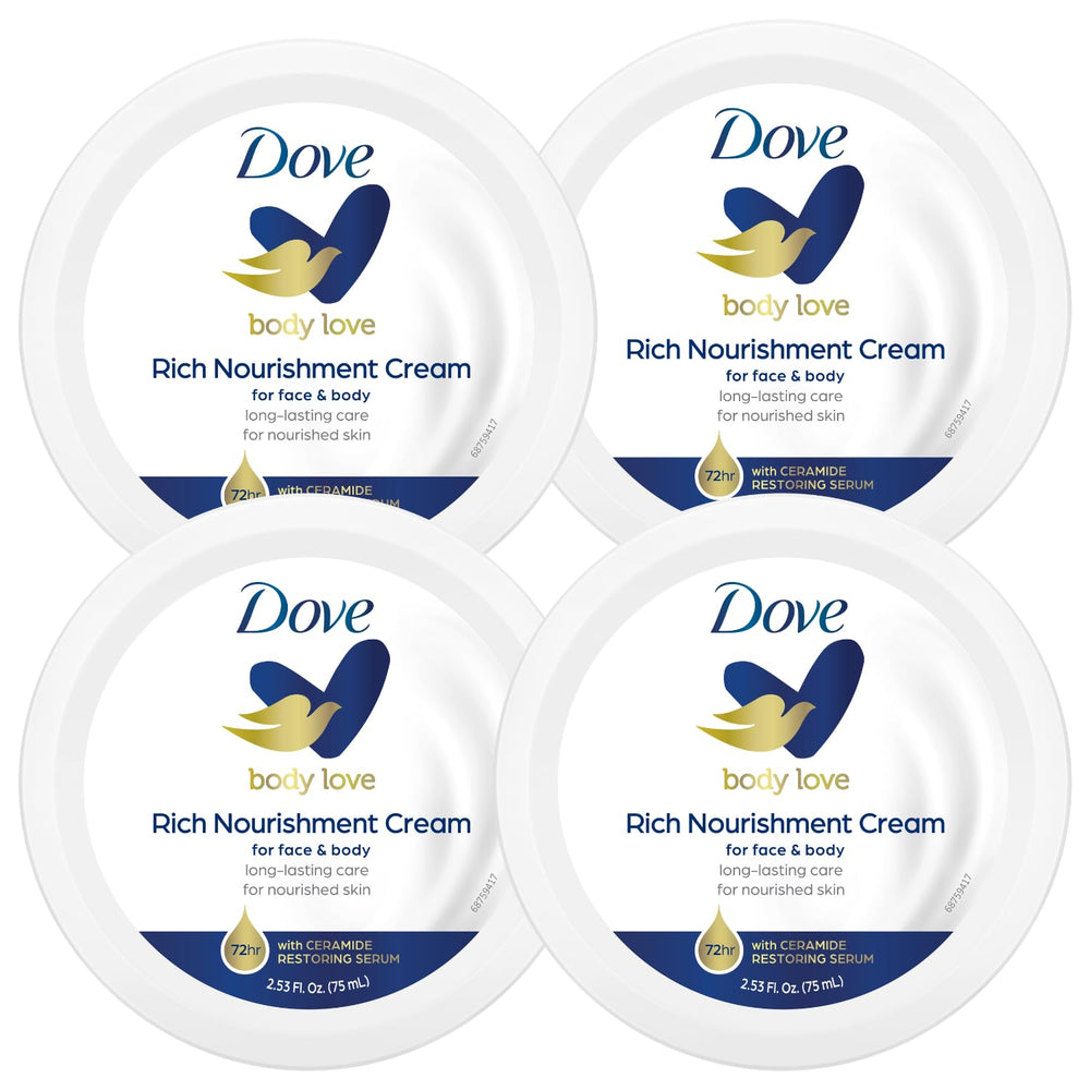 Dove jar front packaging showing brand and compact travel benefit