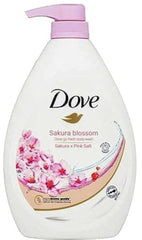 Dove Sakura Blossom pump bottle front view showing scent and easy dispensing benefit