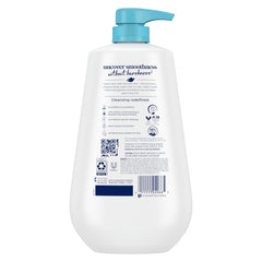 Dove close-up of exfoliating beads texture and gentle polish benefit: smoothness