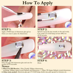 dowarm rhinestones applied on nail tips showing precision placement and durable glossy finish