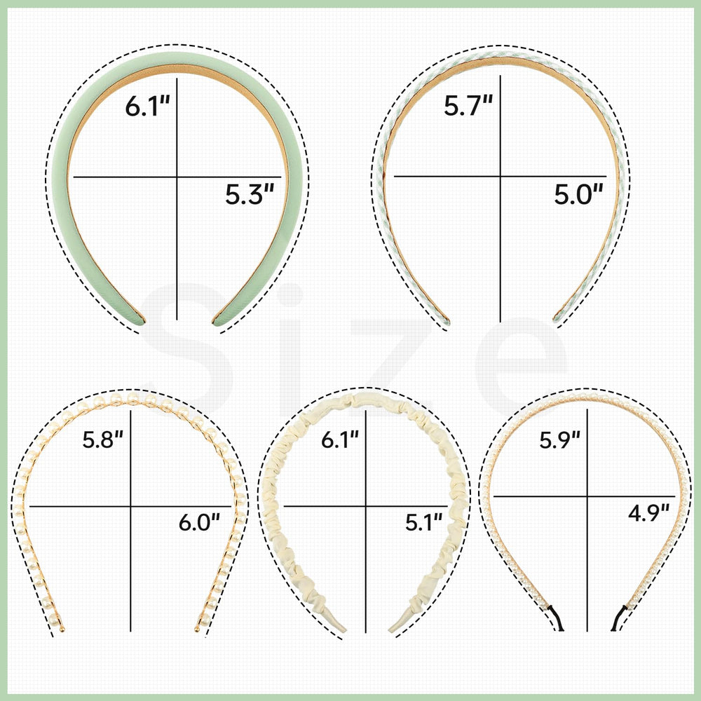 DOXISHRUKY five headbands arranged on tabletop showing color coordination benefit