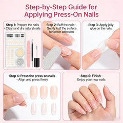 Dozsyt press-on nails applied on hand showing instant salon look and neat fit