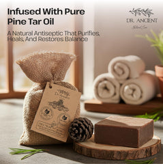 Dr.Ancient soap on shower shelf highlighting daily-use convenience