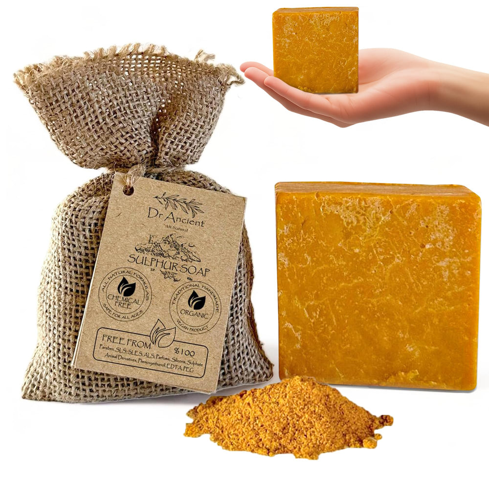 Dr.Ancient soap front packaging showing product and benefits