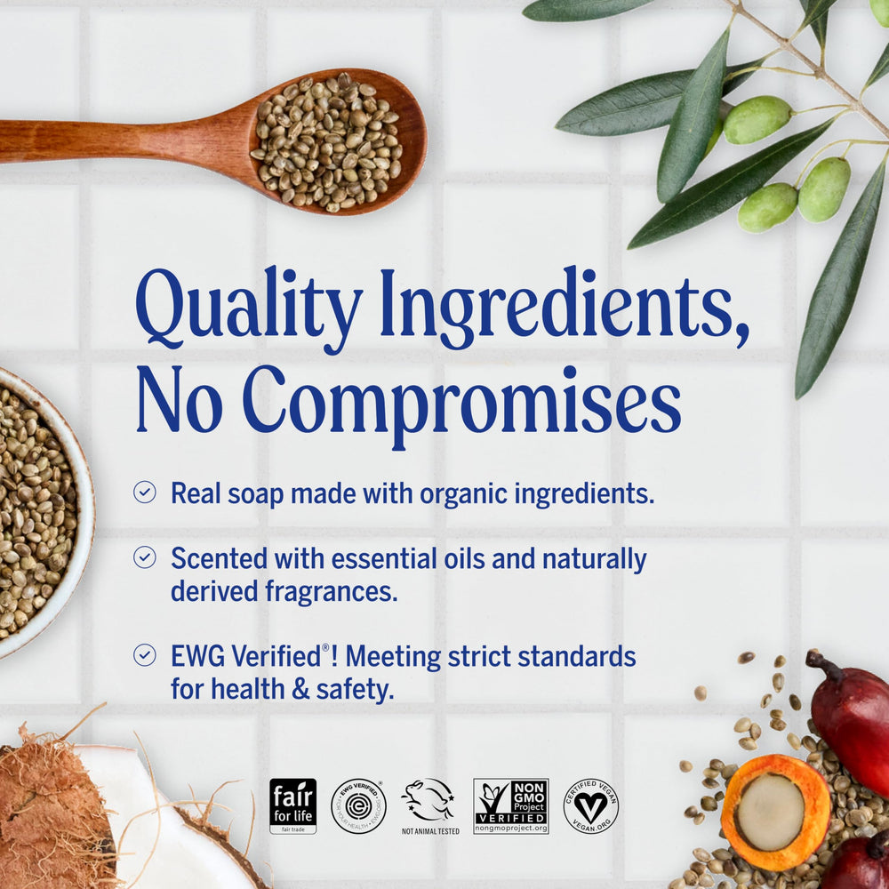 Dr. Bronner's almond close-up foam showing rich lather benefit