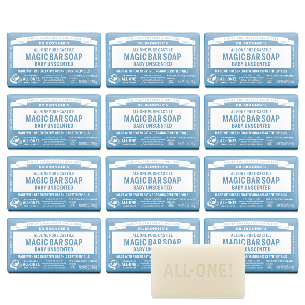 Dr. Bronner's front packaging showing 12-pack and product name for easy identification
