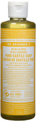 Dr. Bronner's Citrus Orange front bottle showing label and orange tint for quick identification and natural scent