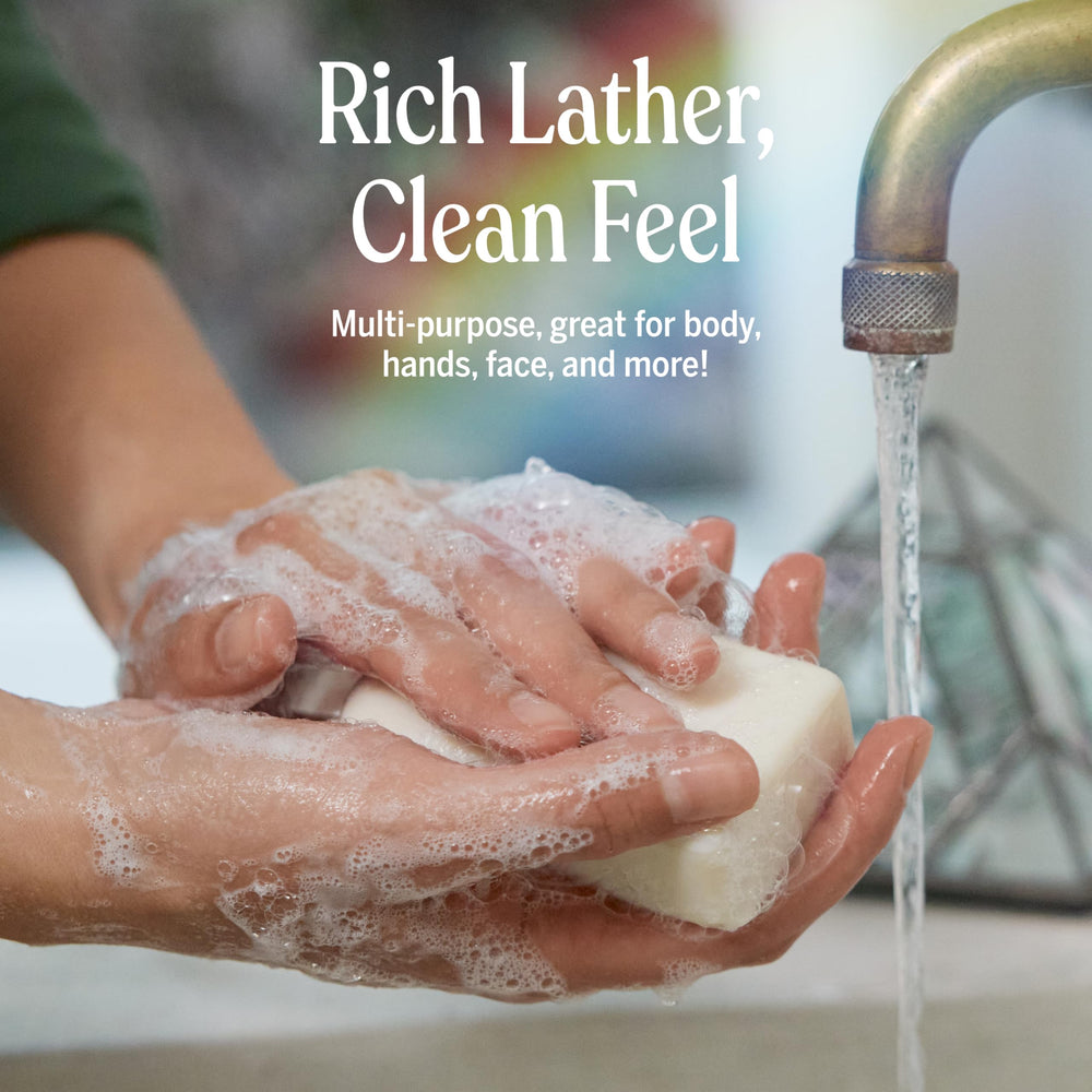 Dr. Bronner's eucalyptus soap in bathroom lifestyle scene providing refreshing shower vibe