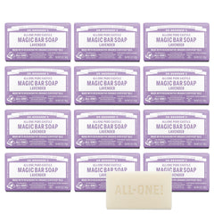 Dr. Bronner's lavender bar front packaging showing product identity and benefits