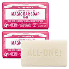Dr. Bronner's Rose bar front packaging showing brand and scent benefit