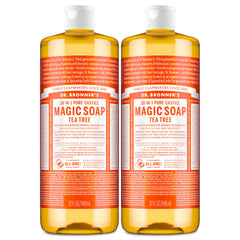 Dr. Bronner's tea tree front packaging shows product and eco credentials