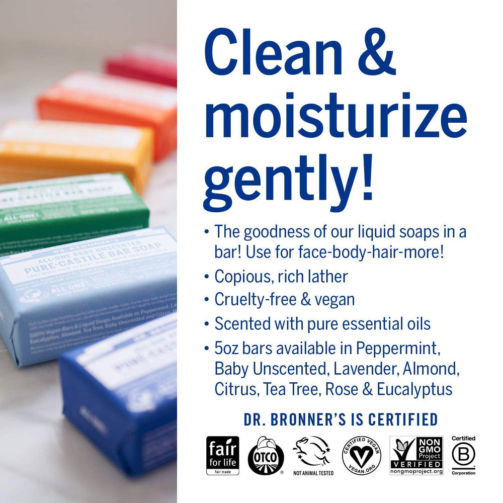 Dr. Bronner's bar producing rich wet lather for effective cleansing