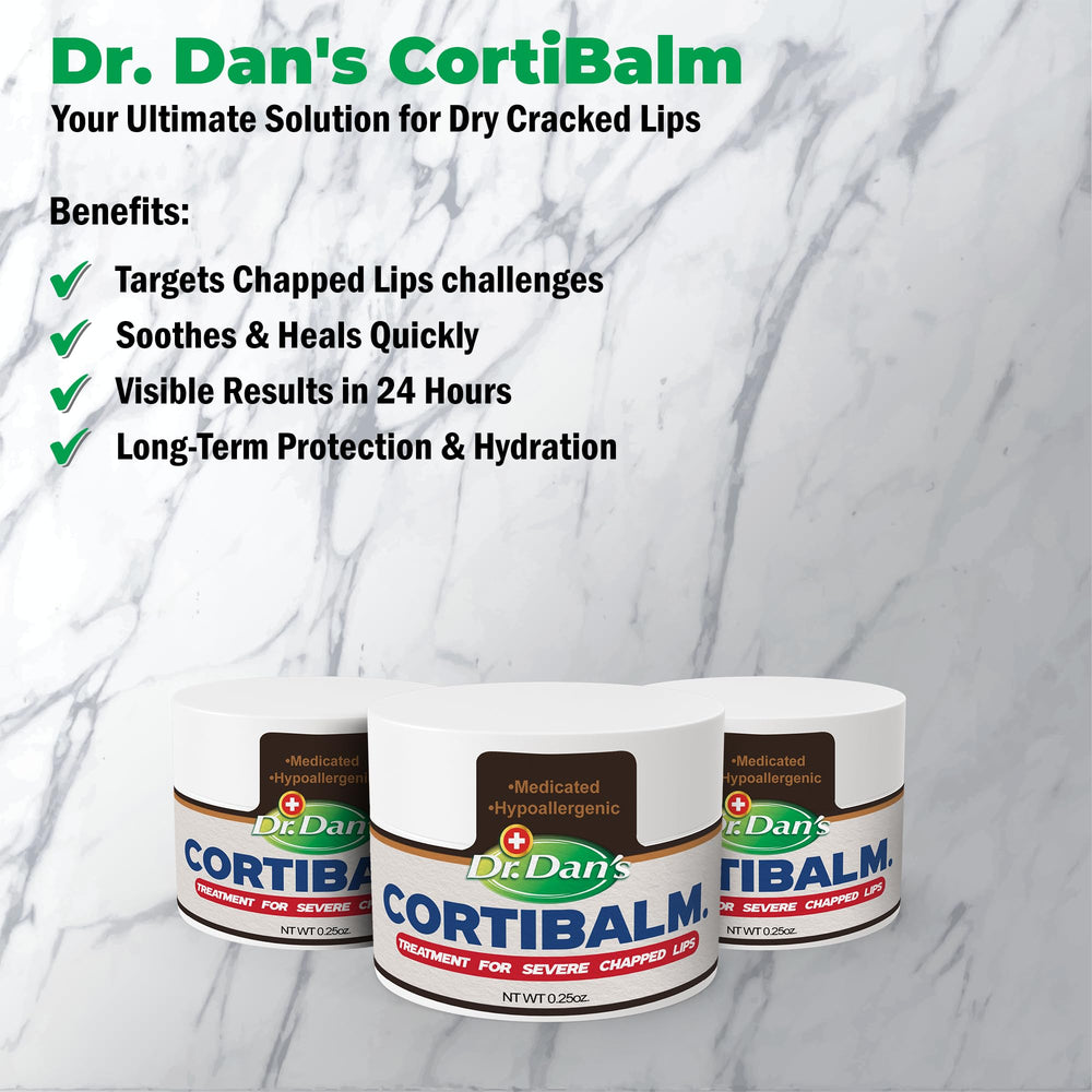 Dr. Dan's being applied to chapped lip showing targeted relief