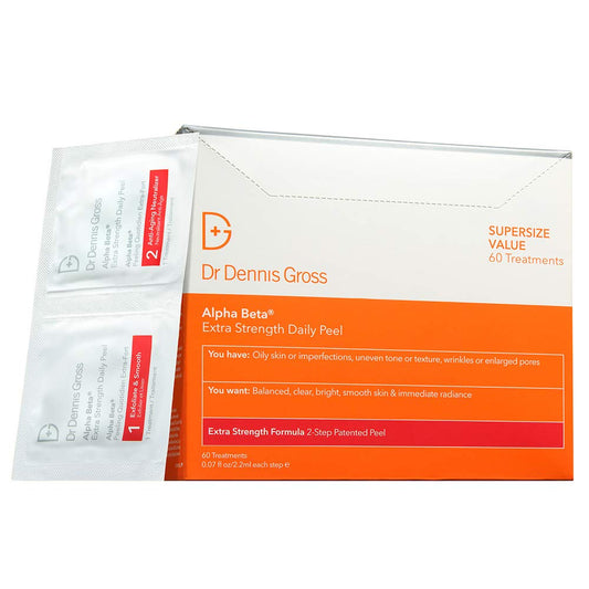Dr. Dennis Gross front packaging showing 60 treatments and travel-ready benefit
