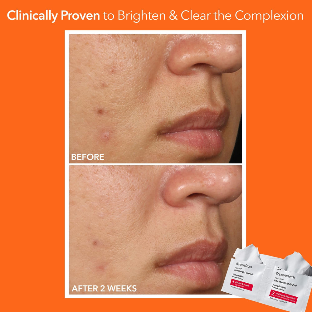 Dr. Dennis Gross Step 2 pad close-up showing calming formula to soothe skin