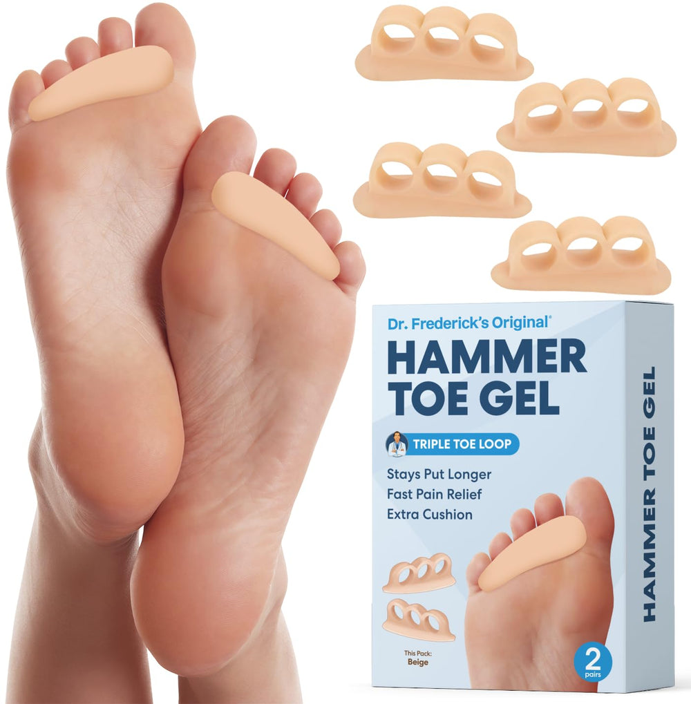 Dr. Frederick's front packaging showing two pairs and product benefit cushioning