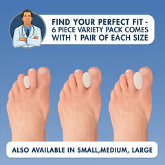 Dr. Frederick's gel spacer on toes providing gentle alignment support