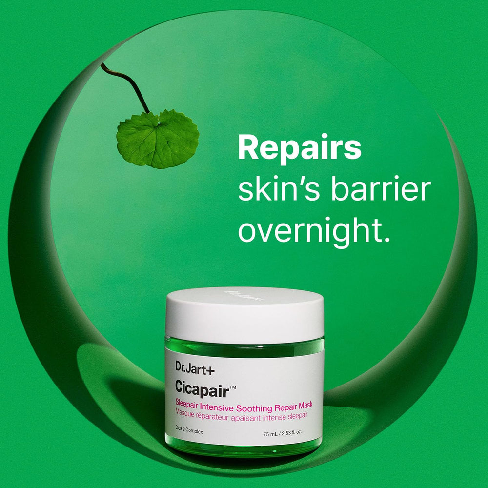 Dr.Jart+ applied to cheek demonstrating calming coverage and overnight use
