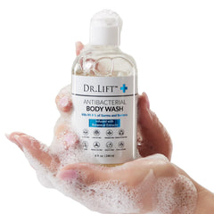 DR. LIFT pump close-up showing smooth gel texture and easy controlled dispensing benefit
