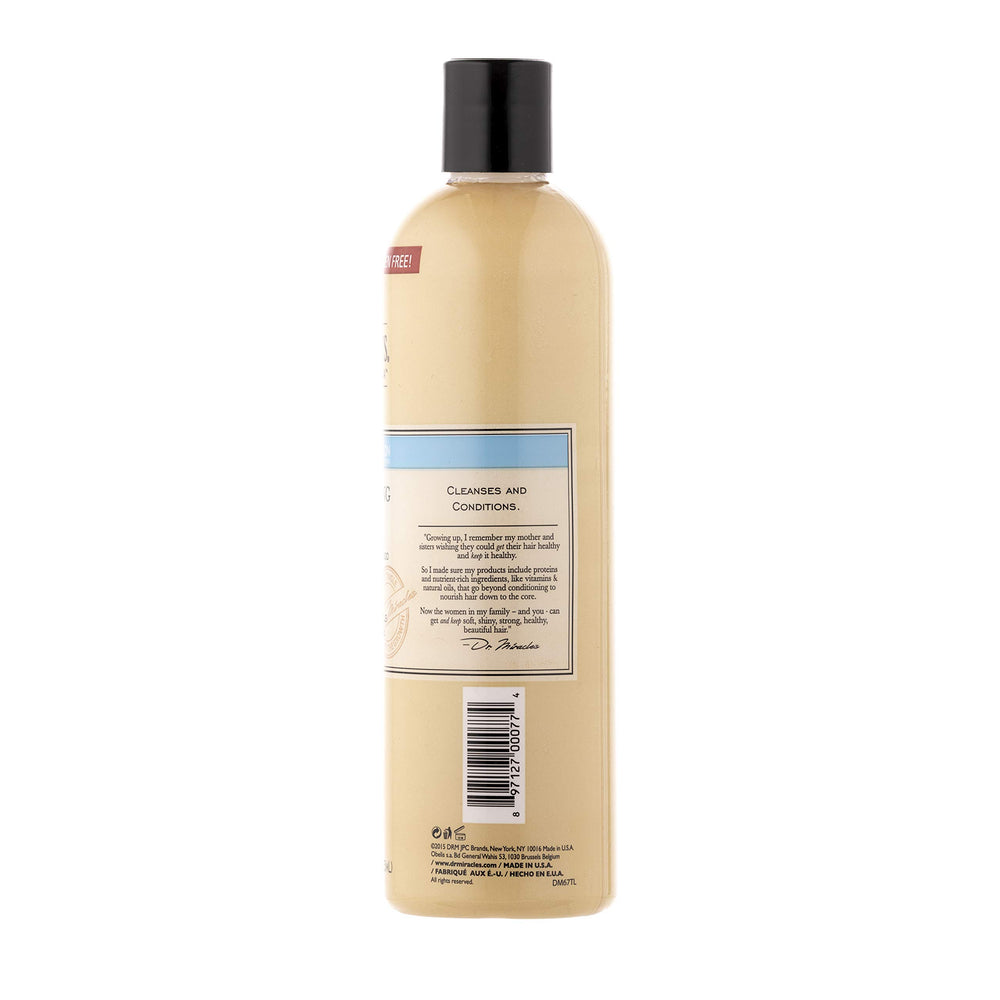 Dr. Miracle's olive and jojoba oils next to bottle highlighting nourishment