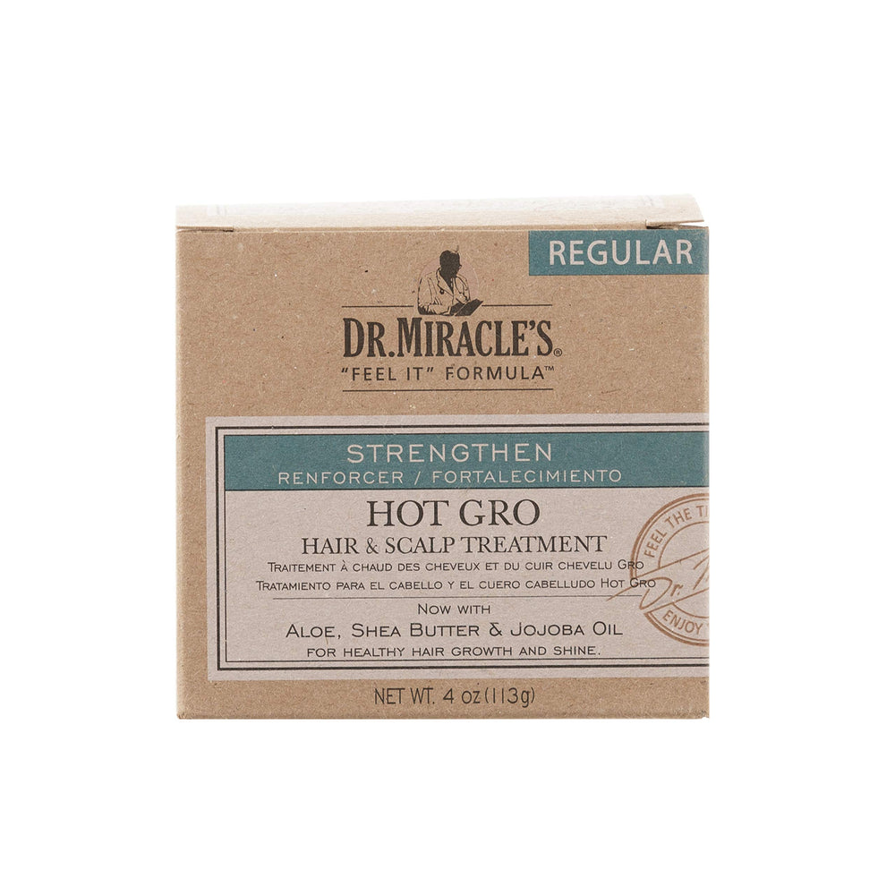 Dr. Miracle's front bottle view shows label and clear purpose for stronger hair
