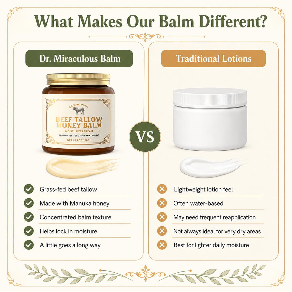 Dr. Miraculous balm being applied on hand for targeted dry-skin relief