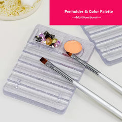 Dr.nail mixing palette pen holder with polish drops for easy color blending