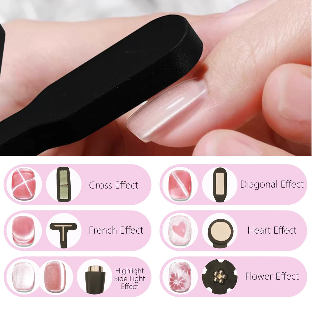 Dr.nail tool in use on nail creating cat eye effect for fast results