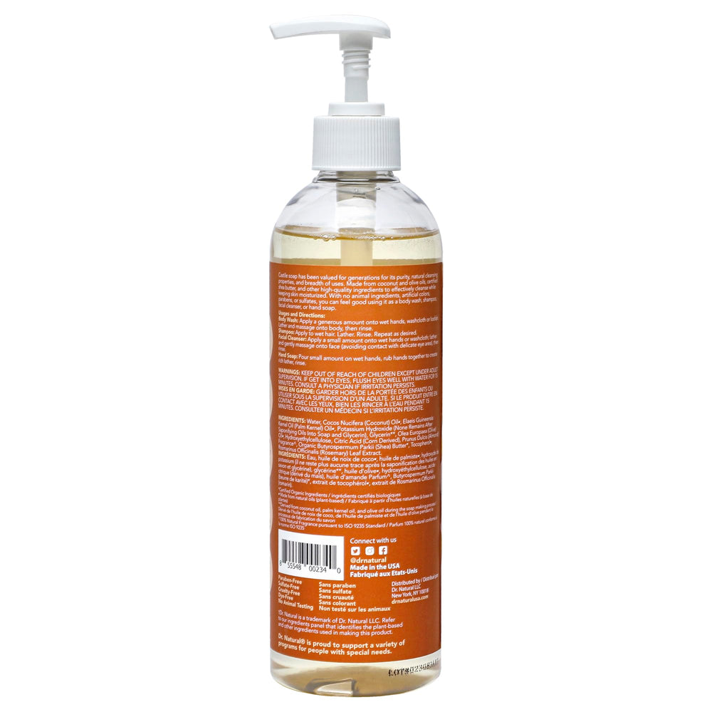 Dr. Natural 16 oz bottle next to common items showing true size