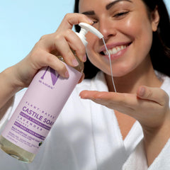 Dr. Natural shampoo in hair rinsing clean without stripping moisture