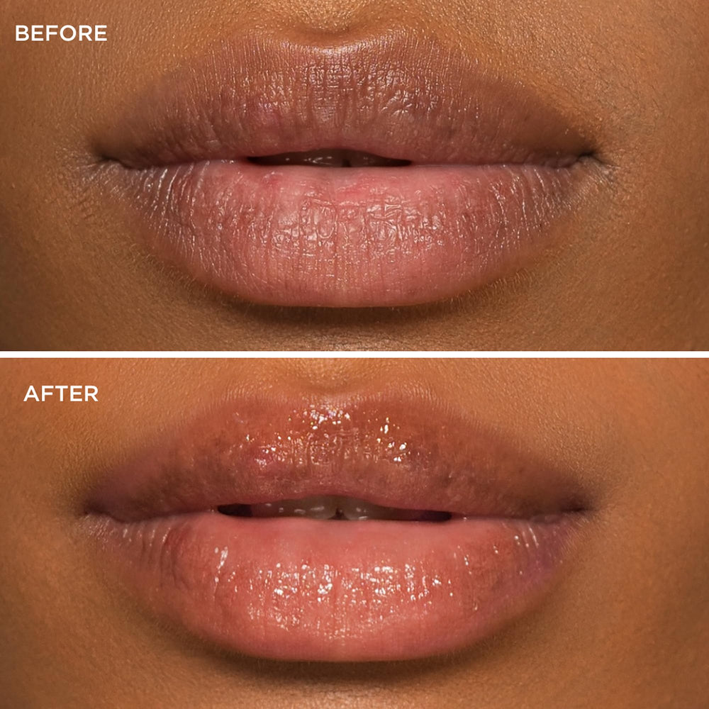 Dr. PAWPAW ORIGINAL BALM applied to lips showing immediate softening and natural look