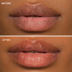 Dr. PAWPAW ORIGINAL BALM applied to lips showing immediate softening and natural look