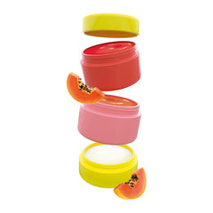 Dr. PAWPAW ORIGINAL BALM open duo top view showing scrub and balm ready to use