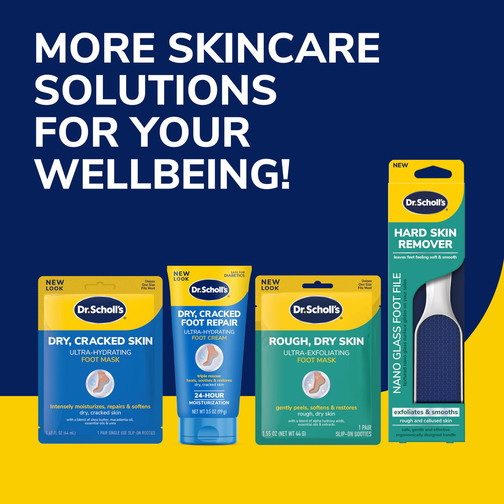 Dr. Scholl's ingredient selection display featuring urea aloe glycerin coconut oil