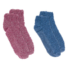 Dr. Scholl's close-up of lavender yarn texture showing plush fibers for softness
