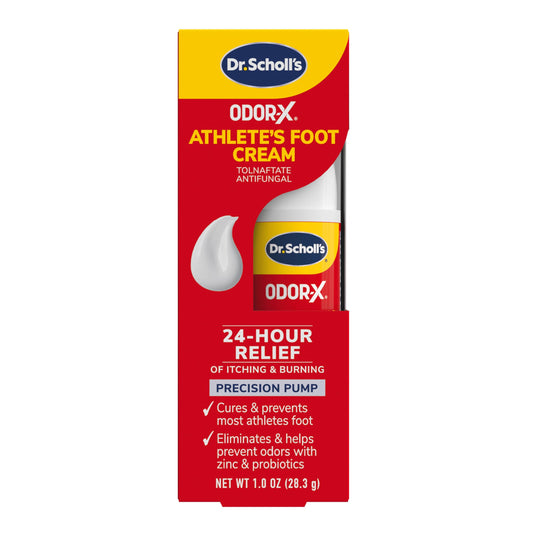 Dr. Scholl's front packaging showing 1 oz treatment and benefits