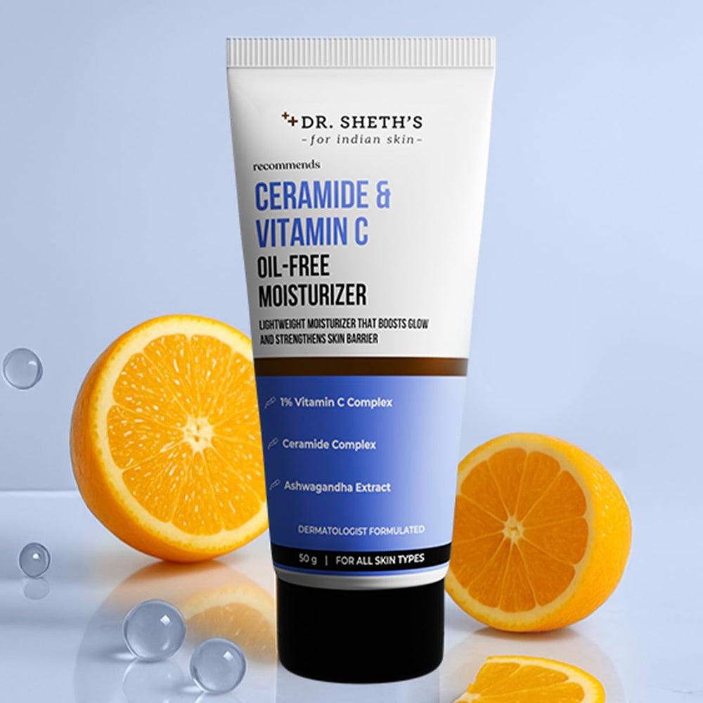 Dr. Sheth's moisturizer on hand demonstrating fast absorption and matte finish